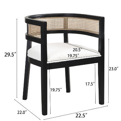 Christopher Knight Home Allen 3 Pieces Mid-Century Modern Wood and Cane Seating Set