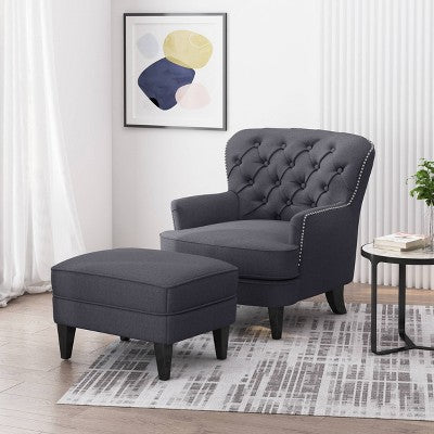 Correia Contemporary Chair and Ottoman Set - Christopher Knight Home