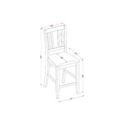 Counter Height Dining Set - 5 Piece Table & Chairs - Modern Kitchen Set - 36x36 Inch Square Table