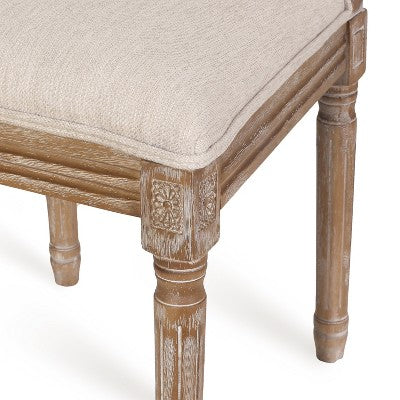 Christopher Knight Home Remuda French Country Fabric Upholstered Wood and Cane 5 Piece Circular Dining Set