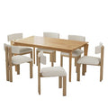 Christopher Knight Home Benao 7 Pieces Wood and Metal Upholstered Dining Set