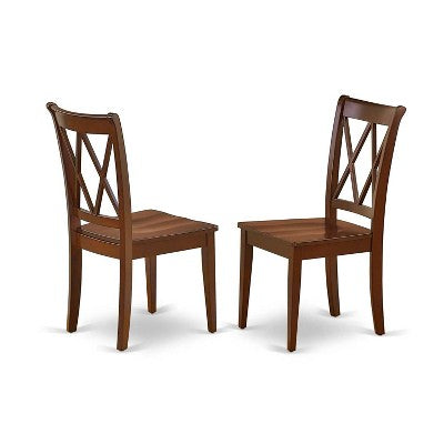 HomeStock 5-Piece Mahogany Finish Solid Wood Top Dining table with 4-Chairs