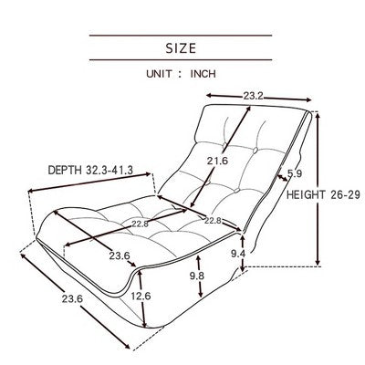 GDFStudio Lucan Modern Upholstered Tufted Adjustable Backrest Chair with Ottoman
