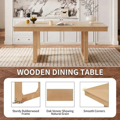 GDFStudio Gomez 5-Piece Extendable Dining Table Set with 18 Move Leaf