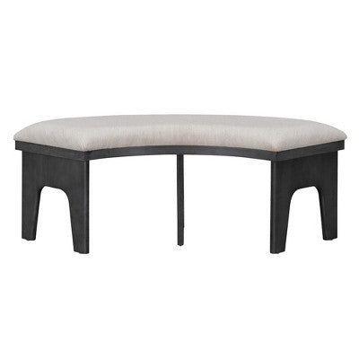 5-piece Rustic Charm Round Dining Set with 3 Upholstered Chairs and Curved Bench for Dining Room, Kitchen and Living room-ModernLuxe