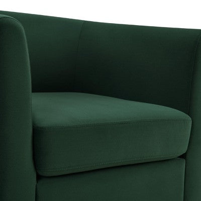 Velvet Accent Chair with Ottoman, Modern Barrel Chair Armchair for Living Room, Bedroom