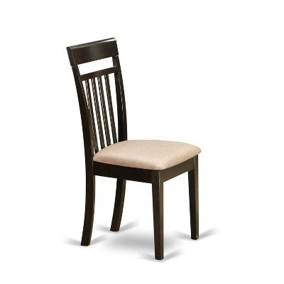 5-Piece Round Cappuccino Finish Solid Wood Top Dining Table with 4-Chairs with