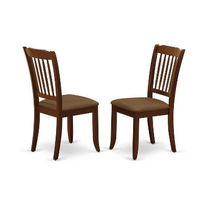 HomeStock 5-Piece Mahogany Finish Solid Wood Top Dining table with 4-Chairs with Slat Back