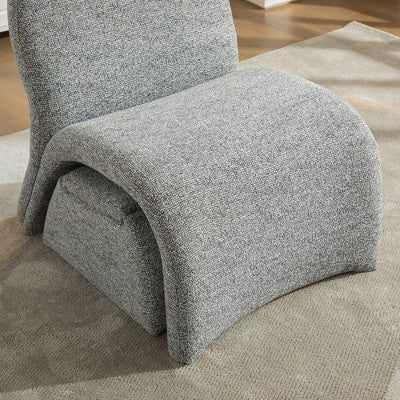GDFStudio Amelia Modern Chenille Upholstered Armless Chair with Storage Ottoman