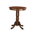HomeStock 5-Piece Round Mahogany Finish Solid Wood Top Dining table with 4 Chairs