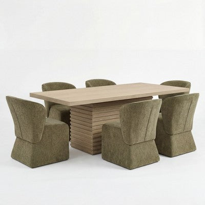 Christopher Knight Home Wichai Modern 7 Piece Wooden and Metal Dining Set with Upholstered Chairs