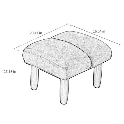 GDFStudio Lucan Modern Upholstered Tufted Adjustable Backrest Chair with Ottoman