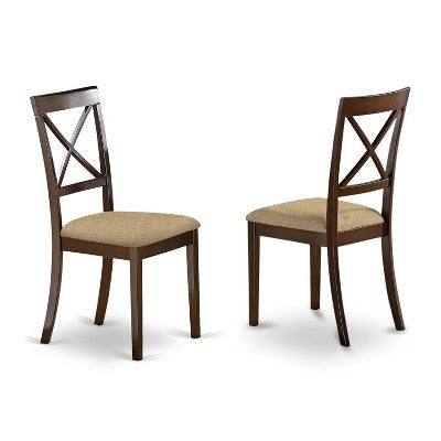Small Dining Set - 3 Piece Kitchen Table & Chairs - Linen Upholstered - Compact Design