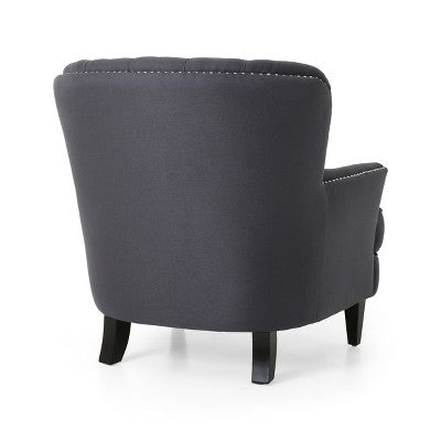 GDFStudio Jaxen Contemporary Fabric Tufted Club Chair and Ottoman Set