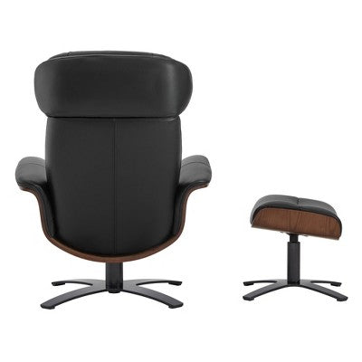 Spruce&Spring Swivel Recliner Chair Set Accent Chair with Ottoman and Adjustable Headrest