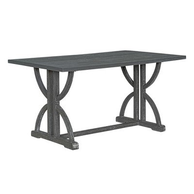 Farmhouse Dining Set for 4, Rectangular Kitchen Table Set with 4 Upholstered Chairs and Bench