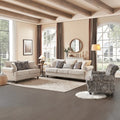 Piece Living Room Set, Modern Farmhouse Chenille Sofa and Loveseat with Nailhead Trim, Floral Accent Chair