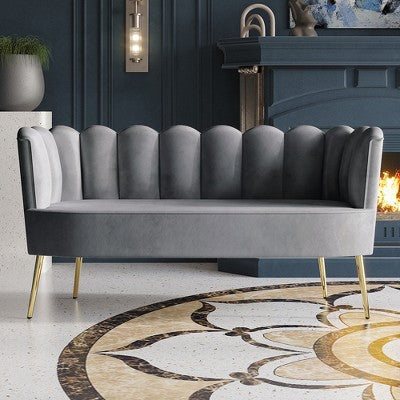ChaletPosh Velvet Sofa with Bench And Coffee Table