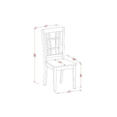 3-Piece Black and Cherry Finish Solid Wood Top Dining Table Set