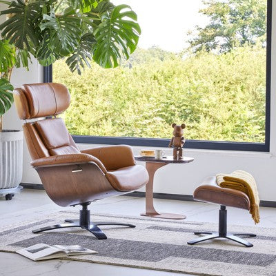Spruce&Spring Swivel Recliner Chair Set Accent Chair with Ottoman and Adjustable Headrest
