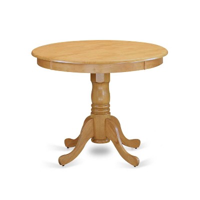 Round Dining Table Set - 36 Inch Table & 2 Chairs - Linen Fabric - Solid Wood Base