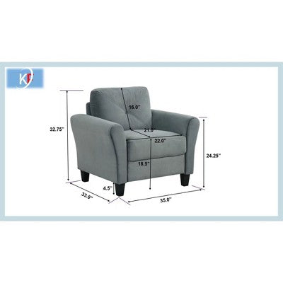 GDFStudio Klee Modern 6-Seater Velvet Upholstered Seating Set with Thick Cushions