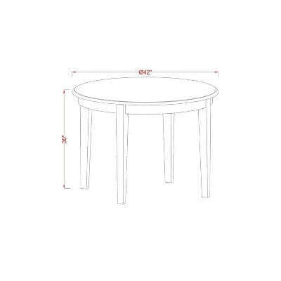 HomeStock 5-Pc Linen white Solid Wood Top-Round Dining Room Set-Seats 4