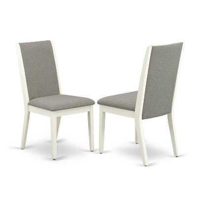 HomeStock 5-Piece Linen White Finish Solid Wood Top Dining table with 4 Chairs