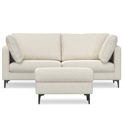 WyndenHall Lana 76 Mid Century Sofa with Ottoman Set