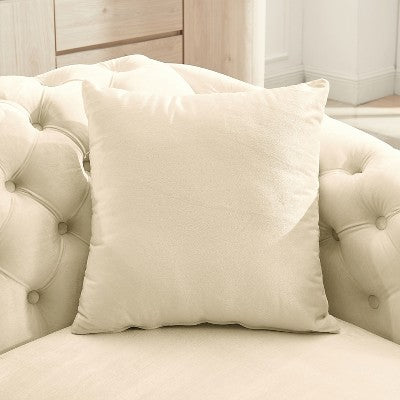 GDFStudio Tom 2 Piece Mid-Century Modern Chesterfield Velvet Upholstered 5-Seater Sofa Set with 4 Pillows