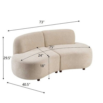 Christopher Knight Home Cozelle 5 Piece Modern Curved Cloud Boucle Upholstered Sectional Sofa Set