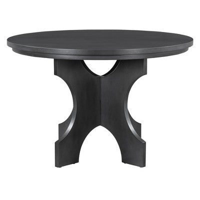5-piece Rustic Charm Round Dining Set with 3 Upholstered Chairs and Curved Bench for Dining Room, Kitchen and Living room-ModernLuxe