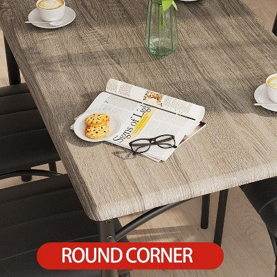 Dining Table Set for 4, Kitchen Table with Upholstered Chairs, Rectangular Wood Dining Room Table Set for Small Space, Dinner, Apartment, Home