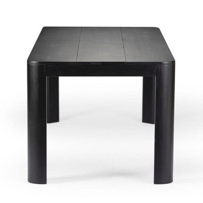Plank+Beam 72 Modern Rounded Solid Wood Dining Table Set with 2 Benches