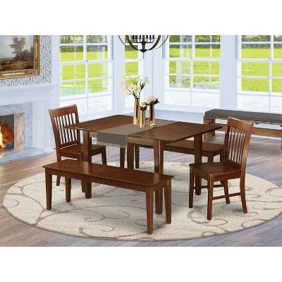 Dining Room Table Set - 7 Piece Wood Table & Chair Set - Classic Design