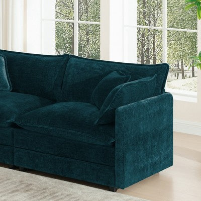 GDFStudio Kelsen Mid-century Modern 3 Piece Chenille Upholstered Sofa Set with Pillows