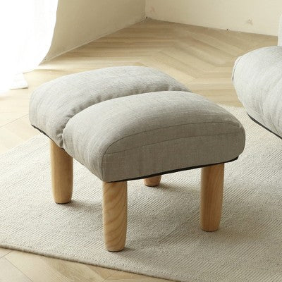 GDFStudio Sorrel Modern 360 Swivel Linen Upholstered Chair with Adjustable Backrest and Ottoman