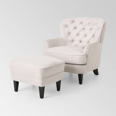 Correia Contemporary Chair and Ottoman Set - Christopher Knight Home