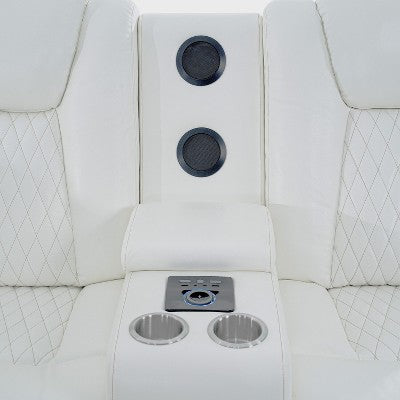 Home Imports Emporium 3 pc Living Room Furniture Set, Power Reclining Set with Built-in USB Ports and Storage Console, LED Reclining for Living Room