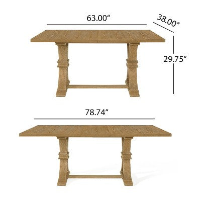 Christopher Knight Home Hudson 7 Pieces Upholstered Wood Extended Dining Set with Pedestal Base