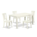 Rectangular Dining Set 5Pc 60 Inch Table with 4 Chairs - Modern Farmhouse Style