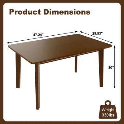 Rustic Wood Dining Table Set for 4, 5 Pieces Rectangular Table Set with Upholstered Chairs for Small Space Kitchen