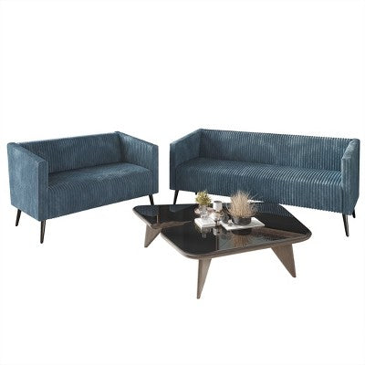 ChaletPosh Velvet Set Of 2 Sofa Set