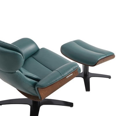Spruce&Spring Swivel Recliner Chair Set Accent Chair with Ottoman and Adjustable Headrest
