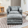GDFStudio Dorine Modern Boucle Upholstered Oversized Sofa with Ottoman