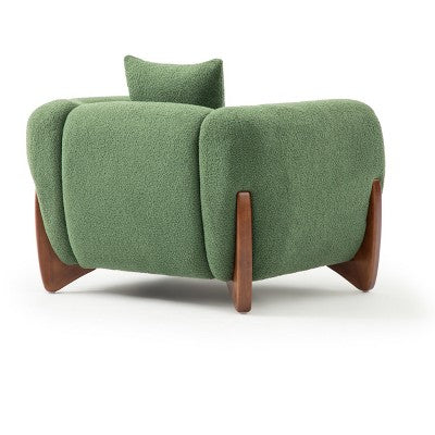 Modern Boucle Fabric Sofa Set - 1 Sofa and 2 chairs with Sleek Wooden Legs for Living Room or Home Office - Morden Fort