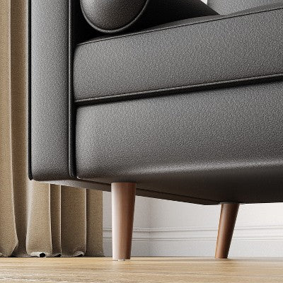 Luige 2 Piece Mid-Century Modern Square Arm Faux Leather Sofa and Loveseat Set - Tree City