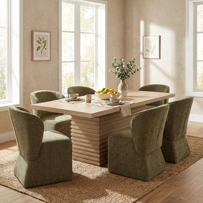Christopher Knight Home Wichai Modern 7 Piece Wooden and Metal Dining Set with Upholstered Chairs