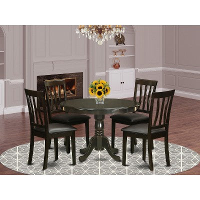 HomeStock Belmont Kitchen Table Set-Dining Table And Dinette Chairs, Cappuccino