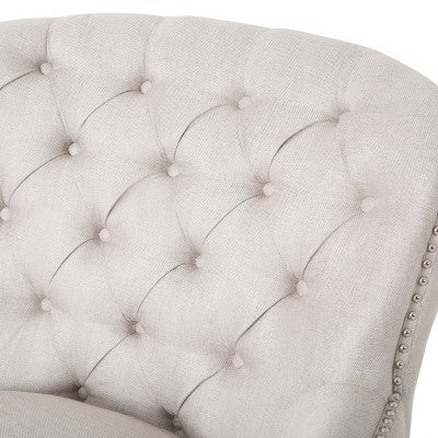 GDFStudio Jaxen Contemporary Fabric Tufted Club Chair and Ottoman Set